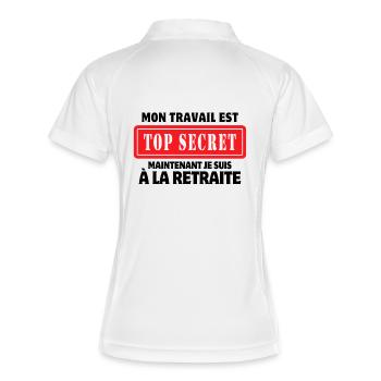 retraite, je suis retraitée, je suis retraité - Polo respirant Femme - blanc/marine - Dos