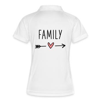 Famille coeur flèche amour cupidon cohésion - Polo respirant Femme - blanc/marine - Dos