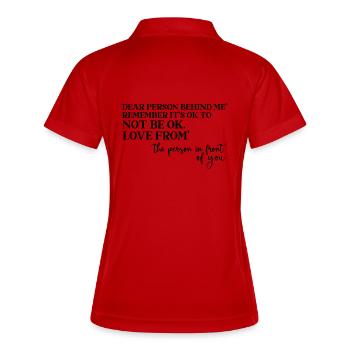 Ermutigendes Rücken-Shirt für gute Laune - Frauen Polo atmungsaktiv - Weiß/Navy - Hinten