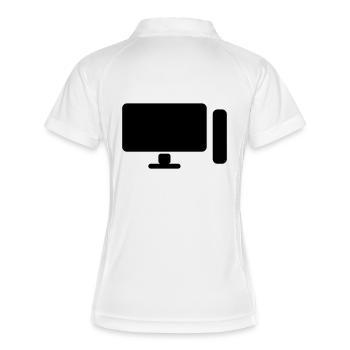 Icône minimaliste de configuration PC – Gamer Design - Polo respirant Femme - blanc/marine - Dos