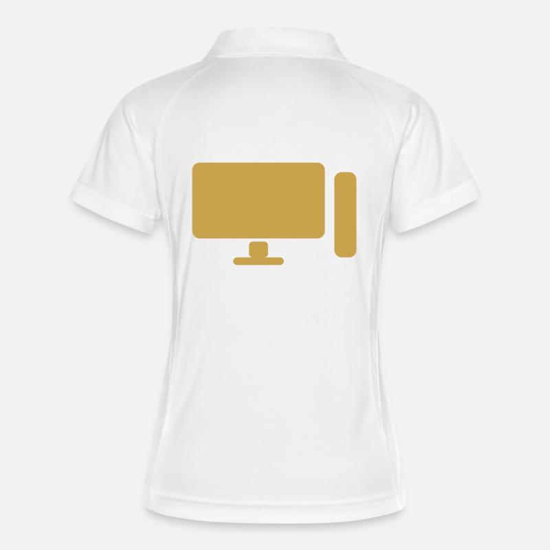 Minimal PC Setup Icon – Gamer Design - Women's Polo breathable - white/navy
