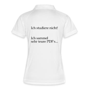 University saying "very expensive PDFs" gift, students - Women's Polo breathable - white/navy - Back