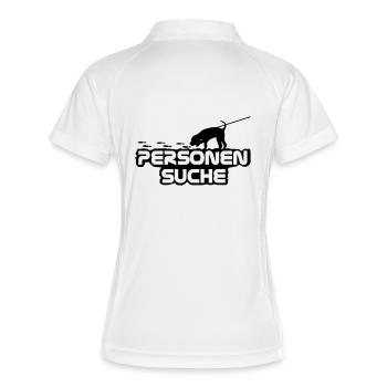 Mantrailer - Frauen Polo atmungsaktiv - Weiß/Navy - Hinten