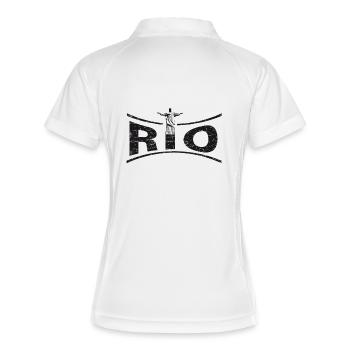 RIO avec Jésus - Brésil - Polo respirant Femme - blanc/marine - Dos