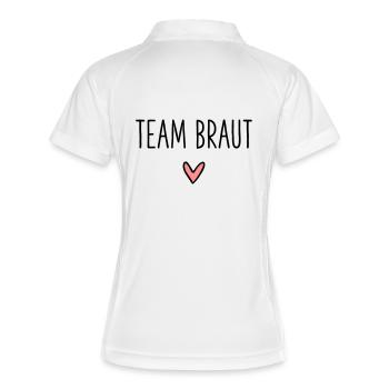 Douche nuptiale équipe mariée coeur mariée partie - Polo respirant Femme - blanc/marine - Dos