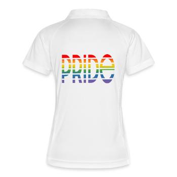 lgbtqi Pride cutOut LGBT lgbtqi queer - Frauen Polo atmungsaktiv - Weiß/Navy - Hinten