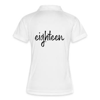 18 eighteen 18. Geburtstag Geschenk Volljährigkeit - Frauen Polo atmungsaktiv - Weiß/Navy - Hinten