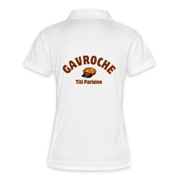 gavroche, poulbot, titi Pariser - Frauen Polo atmungsaktiv - Weiß/Navy - Hinten