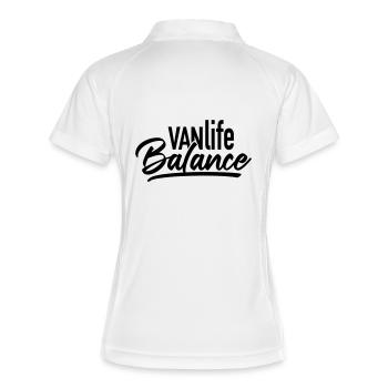VANlifeBalance - Frauen Polo atmungsaktiv - Weiß/Navy - Hinten