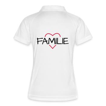 Familie Herz Liebe Gemeinschaft Zusammenhalt - Frauen Polo atmungsaktiv - Weiß/Navy - Hinten