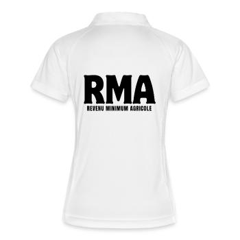 agriculture, agriculteur, paysan - Polo respirant Femme - blanc/marine - Dos