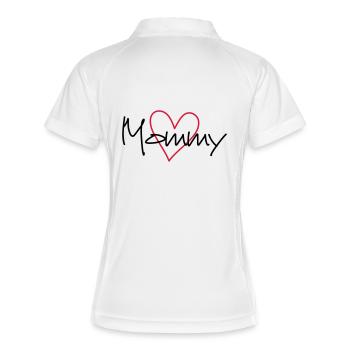 Mommy coeur cadeau de partenaire look - Polo respirant Femme - blanc/marine - Dos