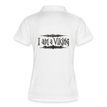 Je suis un Viking – Typographie du nœud celtique - Polo respirant Femme - blanc/marine - Dos