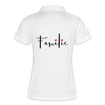 Familie Herz Liebe Geschenkidee - Frauen Polo atmungsaktiv - Weiß/Navy - Hinten