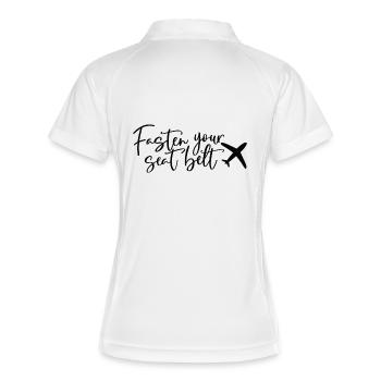 Fasten Your Belt - Frauen Polo atmungsaktiv - Weiß/Navy - Hinten