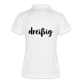 dreißig 30 - Geburtstag Geschenk Jubiläum Jahre - Frauen Polo atmungsaktiv - Weiß/Navy - Hinten