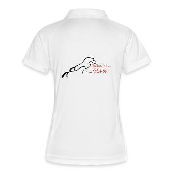 Horseback riding is beautiful... - Women's Polo breathable - white/navy - Back