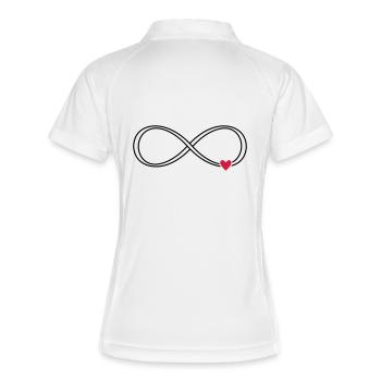 Signe infini coeur signe symbole cadeau amour - Polo respirant Femme - blanc/marine - Dos