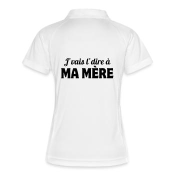 j'vais le dire, mère, maman - Polo respirant Femme - blanc/marine - Dos