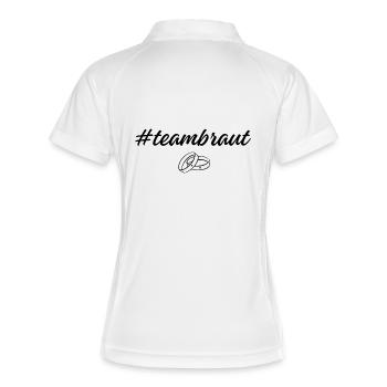 Chemise de l’équipe mariée - jga, enterrement de vie de jeune fille - Polo respirant Femme - blanc/marine - Dos