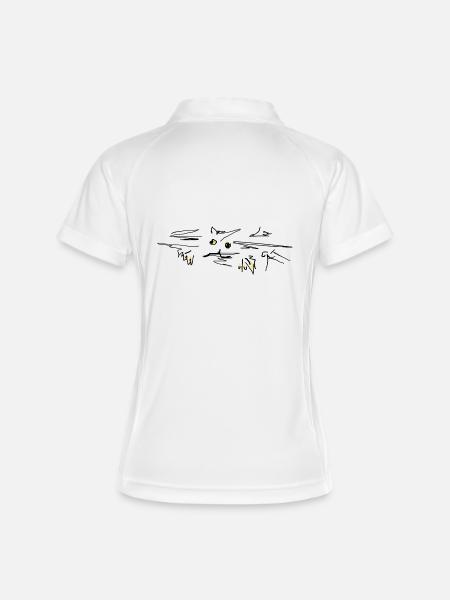 Chat Chat - Polo respirant Femme - blanc/marine