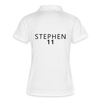 Dschungel Fan 2026  Karneval Kostüm STEPHEN Editio - Frauen Polo atmungsaktiv - Weiß/Navy - Hinten