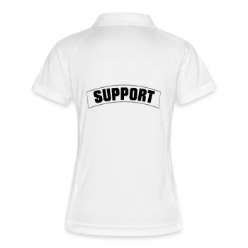 SUPPORT - Frauen Polo atmungsaktiv - Weiß/Navy - Hinten