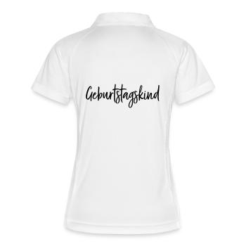 Geburtstagskind Geburtstag Geschenk - Frauen Polo atmungsaktiv - Weiß/Navy - Hinten