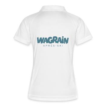 Wagrain Après-Ski Wintersport (Blau) - Frauen Polo atmungsaktiv - Weiß/Navy - Hinten