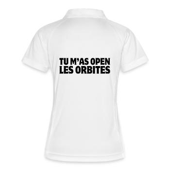 ouvrir les yeux, dire la vérité - Polo respirant Femme - blanc/marine - Dos