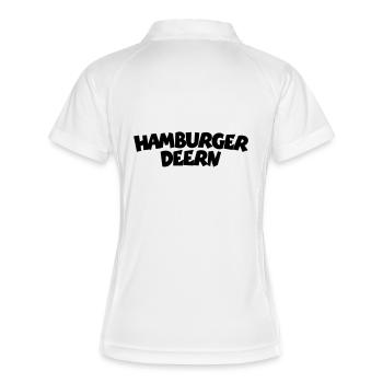 Hamburger Deern - Frauen Polo atmungsaktiv - Weiß/Navy - Hinten