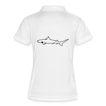 Wildlife Inspired ReefShark - Frauen Polo atmungsaktiv - Weiß/Navy - Hinten