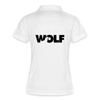 Wolf - Frauen Polo atmungsaktiv - Weiß/Navy - Hinten