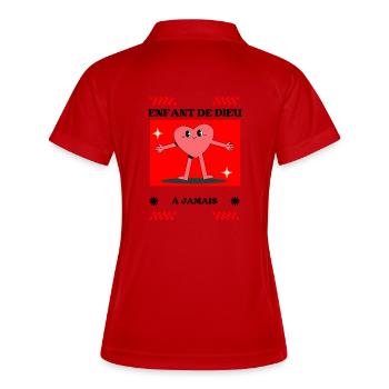 Animiertes Herz Freund T-Shirt - Frauen Polo atmungsaktiv - Weiß/Navy - Hinten