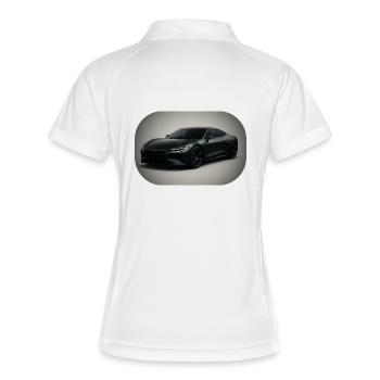 Elegant black sports car - Women's Polo breathable - white/navy - Back
