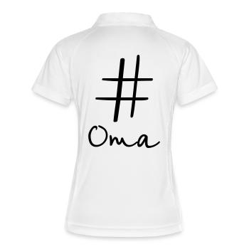 #Oma Hashtag Social Media I idée cadeau pour grand-mère - Polo respirant Femme - blanc/marine - Dos