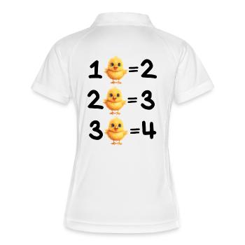 addition, mathématiques, additionner - Polo respirant Femme - blanc/marine - Dos
