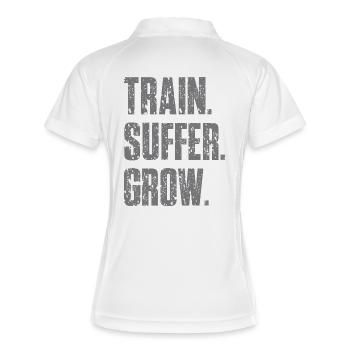 Train Suffer Grow Grunge Thème - Gray - Polo respirant Femme - blanc/marine - Dos