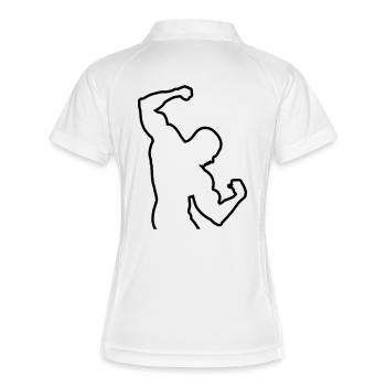 bodybuilding - Women's Polo breathable - white/navy - Back