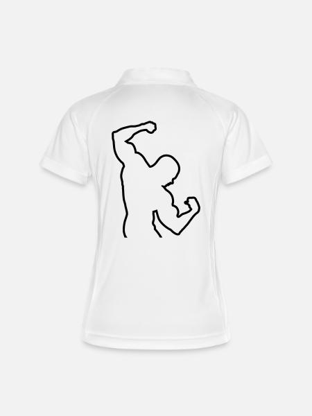 bodybuilding - Women's Polo breathable - white/navy