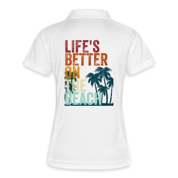Life's better on the beach - Frauen Polo atmungsaktiv - Weiß/Navy - Hinten