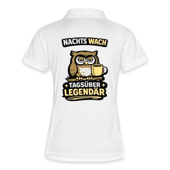 Nachtwächter Legendär Tagsüber - Frauen Polo atmungsaktiv - Weiß/Navy - Hinten