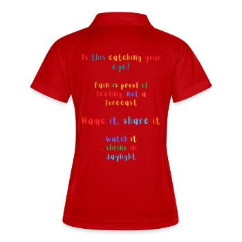T-shirt de citation de sentiments colorés - Polo respirant Femme - blanc/marine - Dos