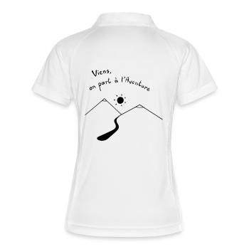 Viens, on part à l'Aventure - Polo respirant Femme - blanc/marine - Dos