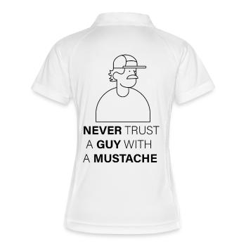 NEVER_TRUST_A_GUY_WITH_A_MUSTACHE - Polo respirant Femme - blanc/marine - Dos