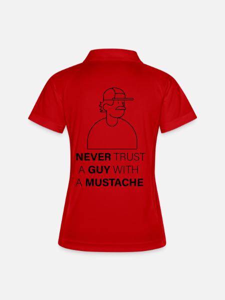 NEVER_TRUST_A_GUY_WITH_A_MUSTACHE - Women's Polo breathable - white/navy