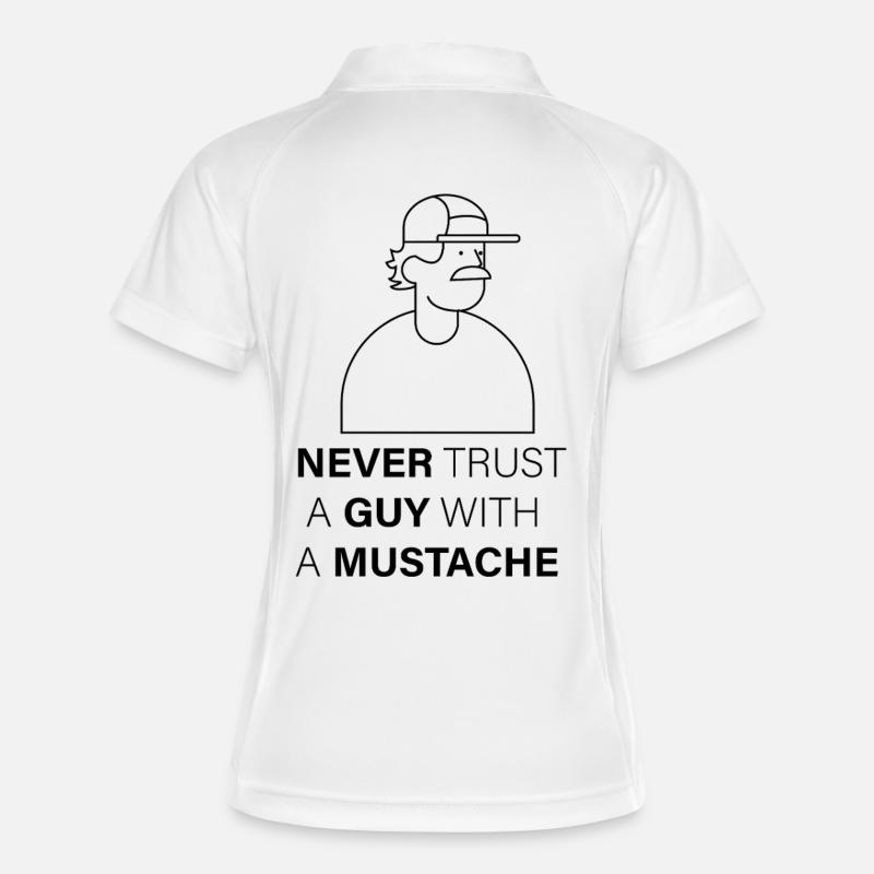 NEVER_TRUST_A_GUY_WITH_A_MUSTACHE - Women's Polo breathable - white/navy