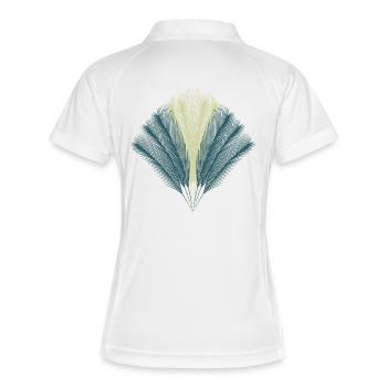 Feder-Fächer - Frauen Polo atmungsaktiv - Weiß/Navy - Hinten