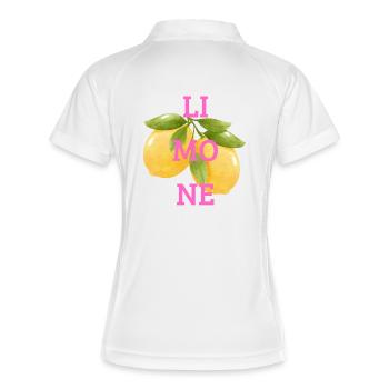 Limone - Frauen Polo atmungsaktiv - Weiß/Navy - Hinten