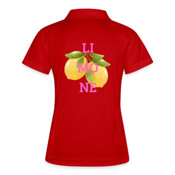 Limone - Frauen Polo atmungsaktiv - Rot/Weiß - Hinten